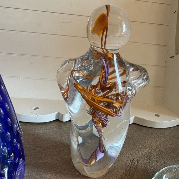 Schmidt Rhea Art Glass Sculpture paperweight 7" "Loving Couple" Signed - Picture 6 of 16